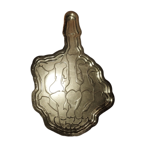 Other - Hand Made Skeleton Hand Middle Finger (silver/black) Trinket Tray